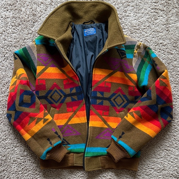 Pendleton Jackets & Blazers - Pendleton Multicolor Geometric Zip-Up Sweater Jacket